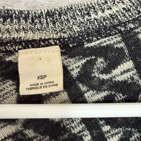 Anthropologie Moth Sweater Dress XSP Black Gray Shaker Knit Long Sleeve Tunic - Picture 5 of 9